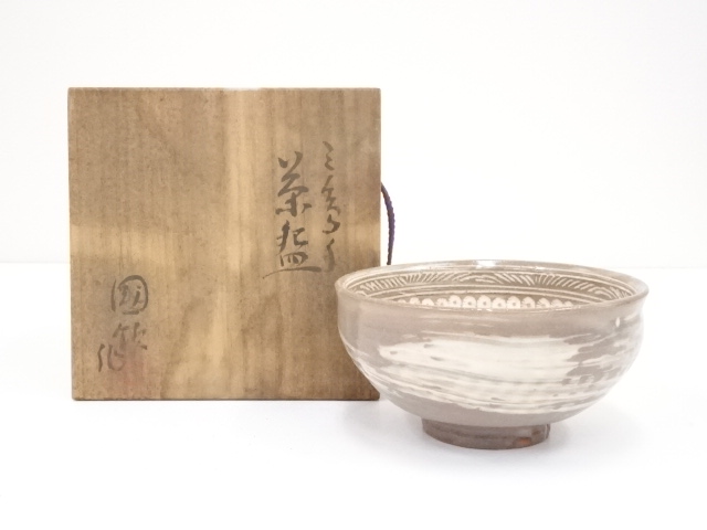 JAPANESE TEA CEREMONY / MISHIMA CHAWAN(TEA BOWL) / KYO WARE / BY TOSHIHITO KOKURYO